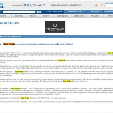 nbe ECO/ PRNewswire – Duas Rodas reforça estratégia de expansão no mercado internacional – O Globo